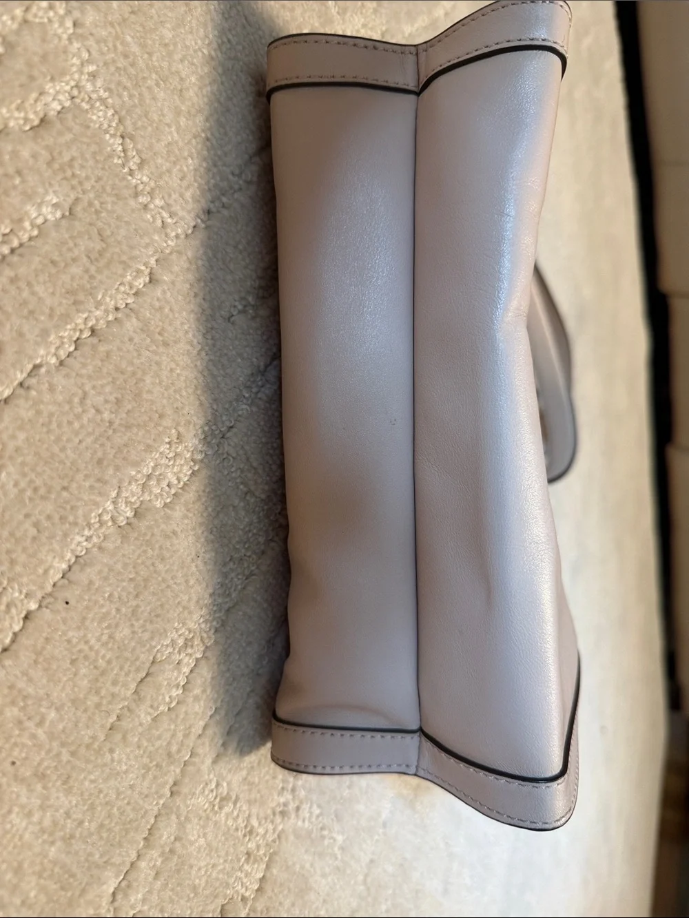 Michael Kors Cream Leather Shoulder Bag with Gold Chain Trim